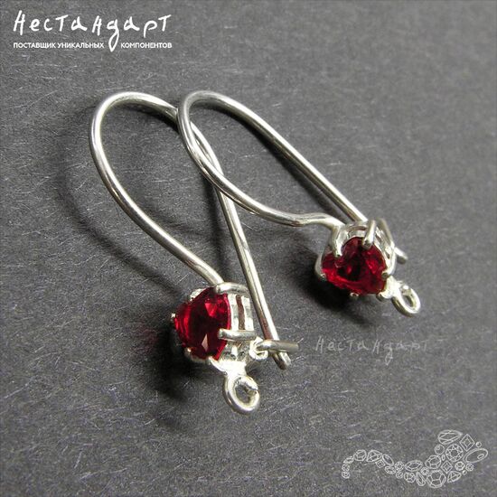 Швензы Ruby Heart Sterling Silver 19 мм (пара), изображение 3