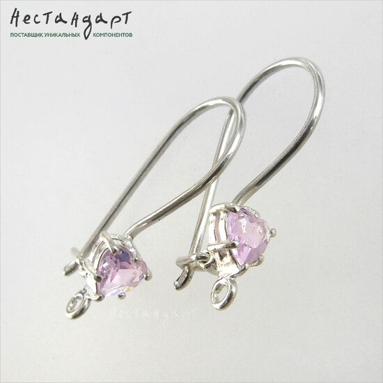 Швензы Morganite Heart Sterling Silver 19 мм (пара)