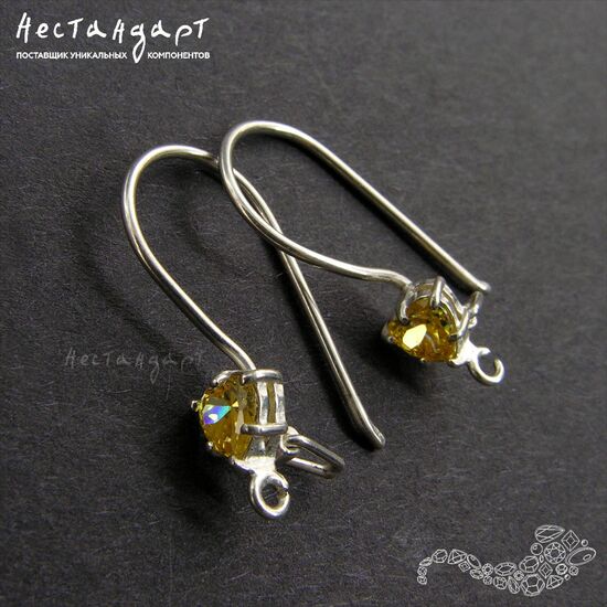 Швензы Golden Sapphire Heart Sterling Silver 19 мм (пара)