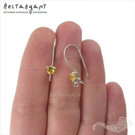 Швензы Golden Sapphire Heart Sterling Silver 19 мм (пара), изображение 2