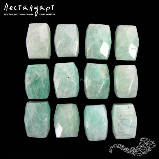 Амазонит натуральный Faceted Barrel 15-17 мм, изображение 3