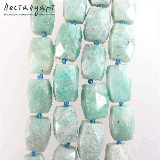 Амазонит натуральный Faceted Barrel 15-17 мм, изображение 4