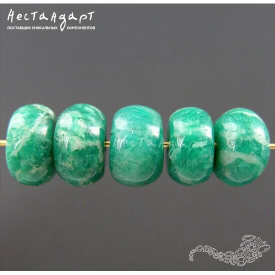 Амазонит натуральный крупный рондель 7-8 мм (уп. 6 шт.), изображение 3