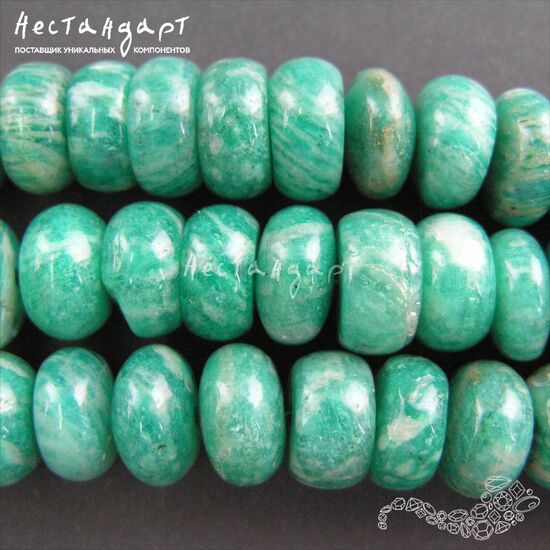 Амазонит натуральный крупный рондель 7-8 мм (уп. 6 шт.), изображение 5