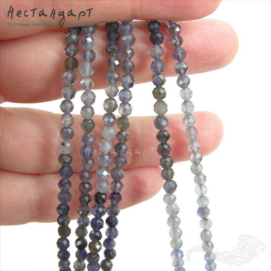 Иолит натуральный с огранкой 3,5 мм (уп. 10 шт.), изображение 2