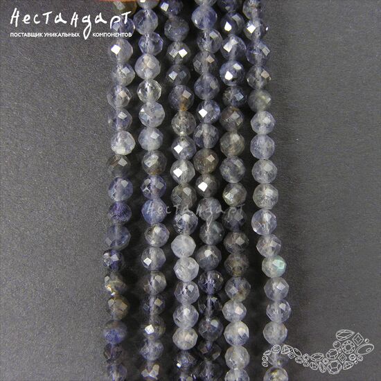 Иолит натуральный с огранкой 3,5 мм (уп. 10 шт.), изображение 3