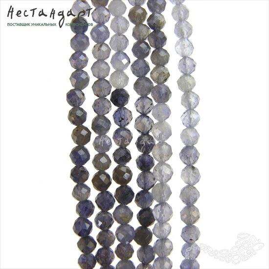 Иолит натуральный с огранкой 3,5 мм (уп. 10 шт.), изображение 4