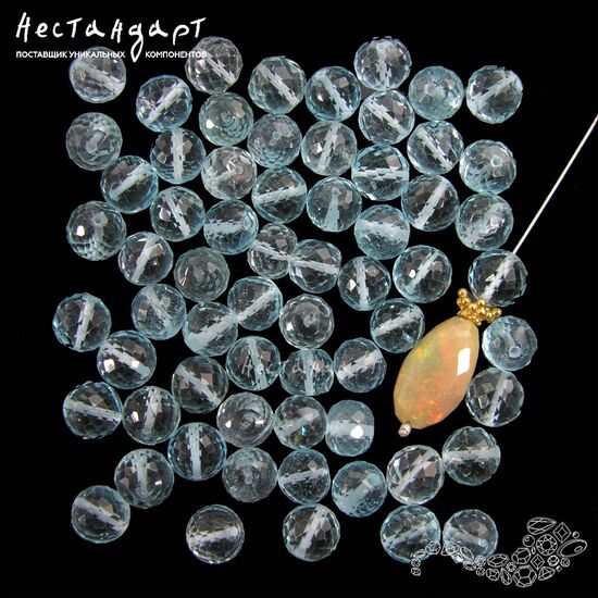 Топаз натуральный Sky Blue с ювелирной огранкой 6-7,5 мм