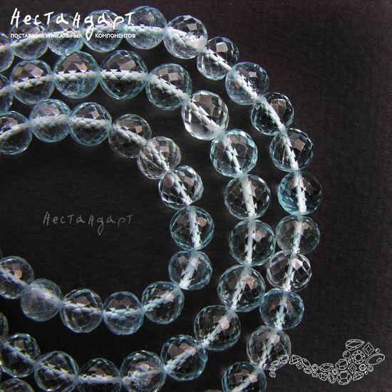 Топаз натуральный Sky Blue с ювелирной огранкой 6-7,5 мм, изображение 4