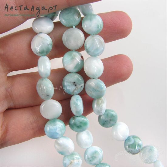 Ларимар натуральный гладкий Confetto 10 мм, изображение 2