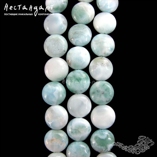 Ларимар натуральный гладкий Confetto 10 мм, изображение 3