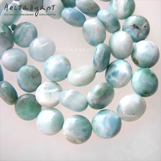 Ларимар натуральный гладкий Confetto 10 мм, изображение 4