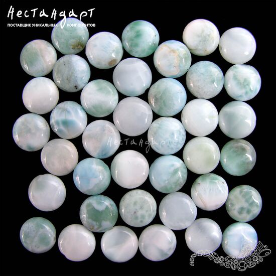 Ларимар натуральный гладкий Confetto 10 мм, изображение 5