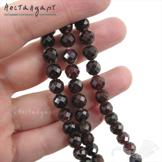 Гранат натуральный с ювелирной огранкой 7 мм, изображение 3