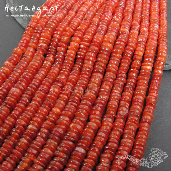 Сердолик натуральный рондель 5-6 мм (нить 18 см), изображение 3