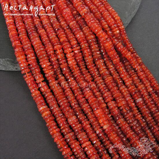 Сердолик натуральный рондель 5-6 мм (нить 18 см), изображение 5