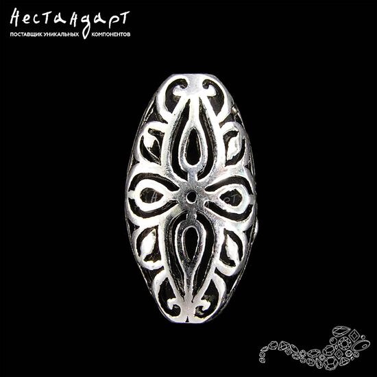 Бусина Almonds Sterling Silver 19x10 мм