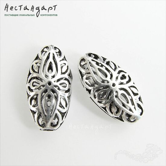 Бусина Almonds Sterling Silver 19x10 мм, изображение 4