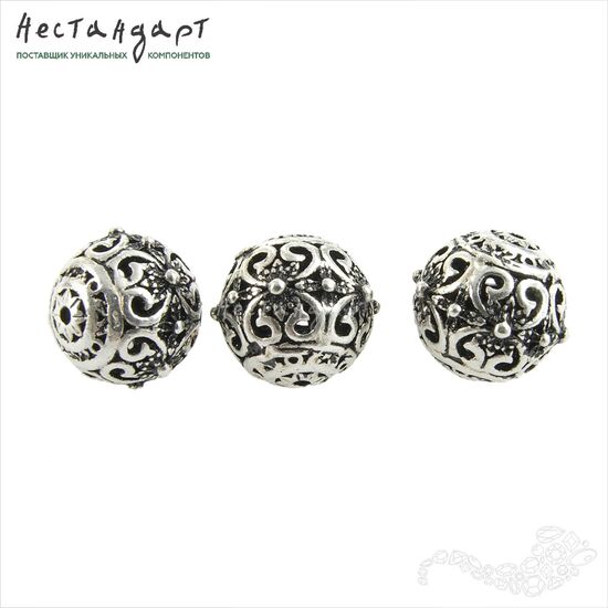 Бусина Antiqued Ball Sterling Silver 10 мм, изображение 4