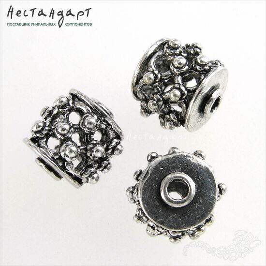 Бусина металлическая Grata Silver Plated 12 мм, изображение 4