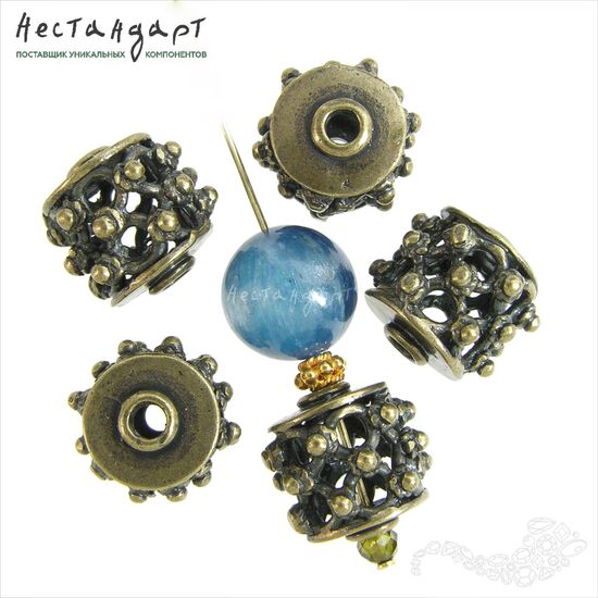 Бусина металлическая Grata Bronze 12 мм