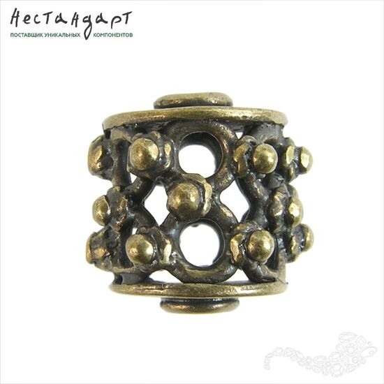 Бусина металлическая Grata Bronze 12 мм, изображение 3