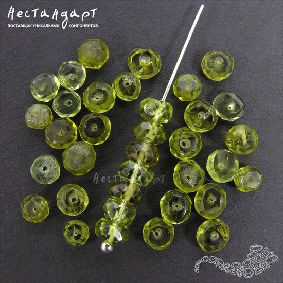 Хризолит, андрадит натуральный Rondella 4-5 мм (уп.5 шт.), изображение 2