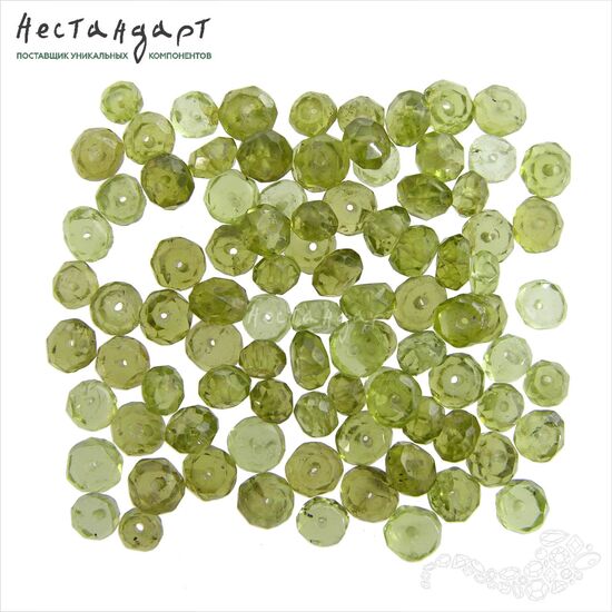 Хризолит, андрадит натуральный Rondella 4-5 мм (уп.5 шт.), изображение 3