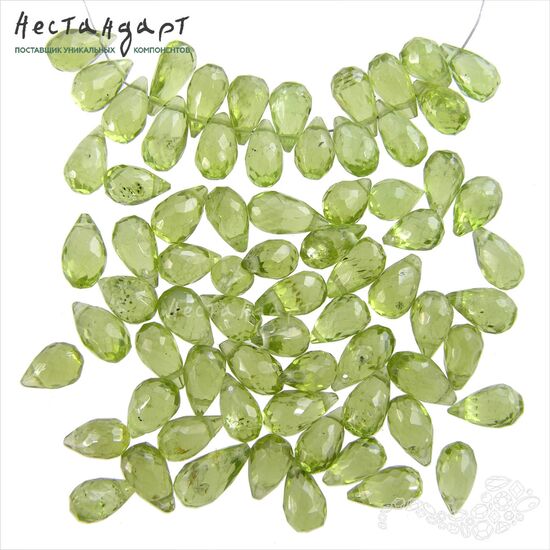 Хризолит натуральный Briolette 6-8 мм