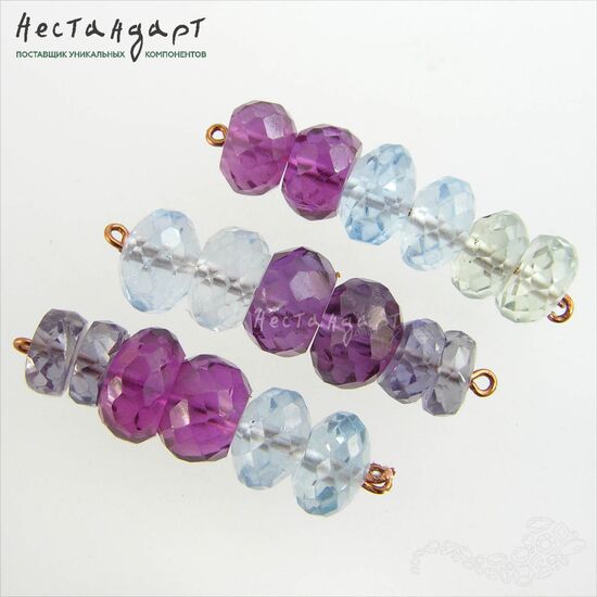 Шпинель, корунд рондель с огранкой Precious Roll 6-9 мм (уп. 6 шт.), изображение 4