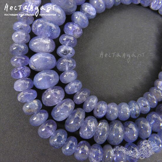 Танзанит натуральный гладкий рондель 5,5-7 мм, изображение 4