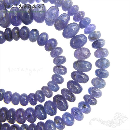 Танзанит натуральный гладкий рондель 5,5-7 мм, изображение 7