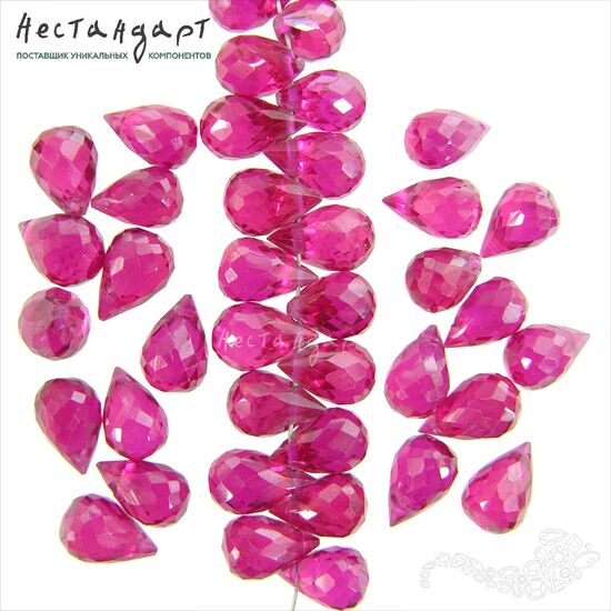 Шпинель рубиновая с огранкой Briolette Ruby 9-10 мм, изображение 5