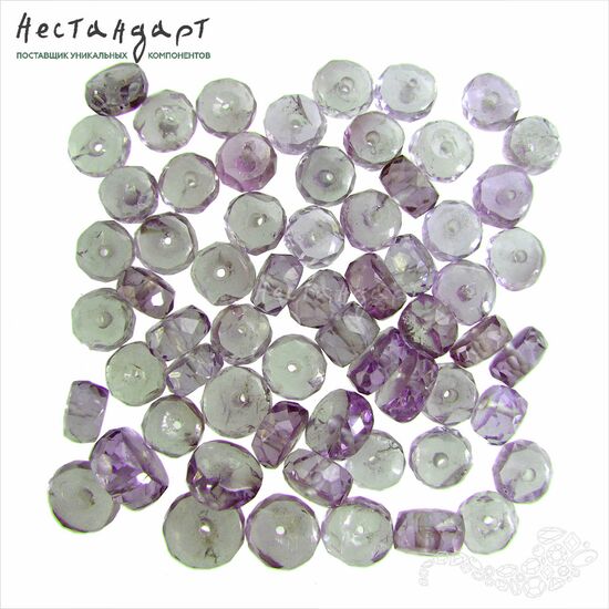 Корунд-александрит рондель с огранкой 4-5 мм (уп. 10 шт.), изображение 3