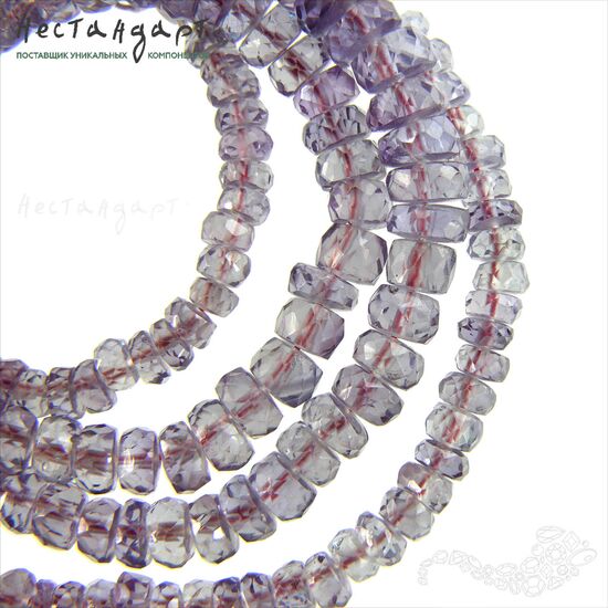 Корунд-александрит рондель с огранкой 4-5 мм (уп. 10 шт.), изображение 5