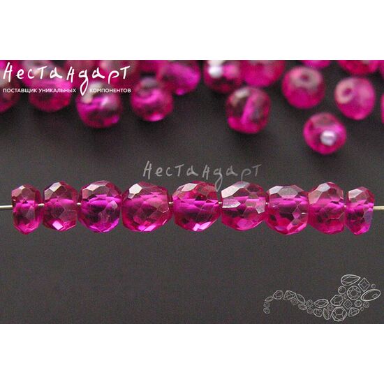 Шпинель рубиновая рондель с огранкой 3-5 мм (уп. 10 шт.), изображение 2