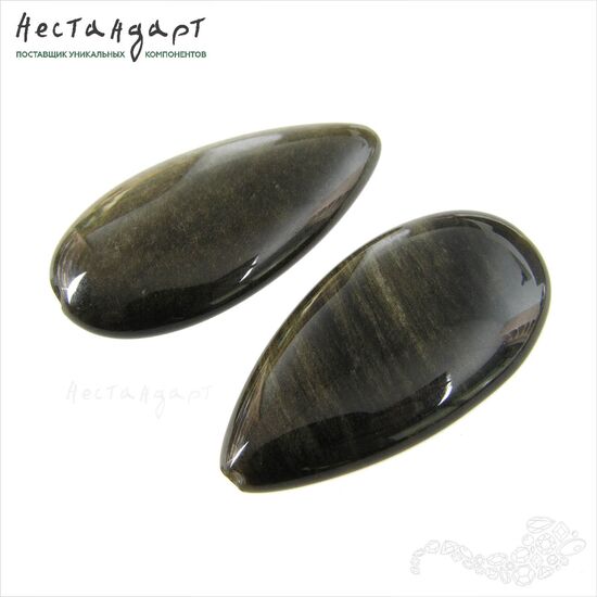 Обсидиан натуральный 39х20 мм, изображение 5