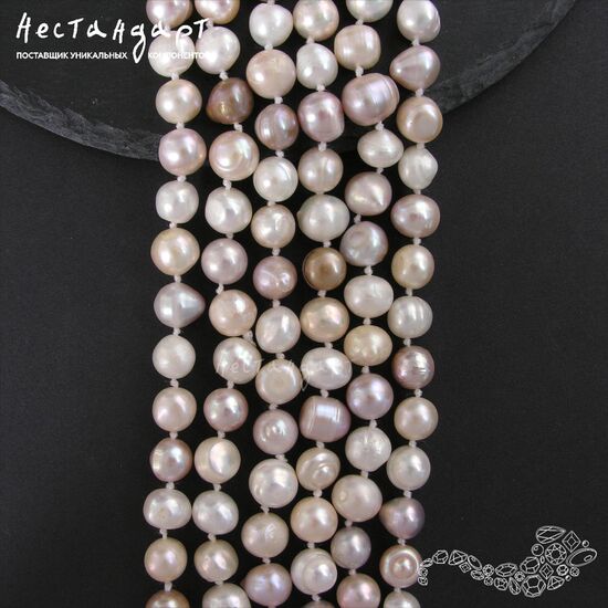 Жемчуг натуральный Nugget White-Peach 10-12 мм (уп. 6 шт.), изображение 3