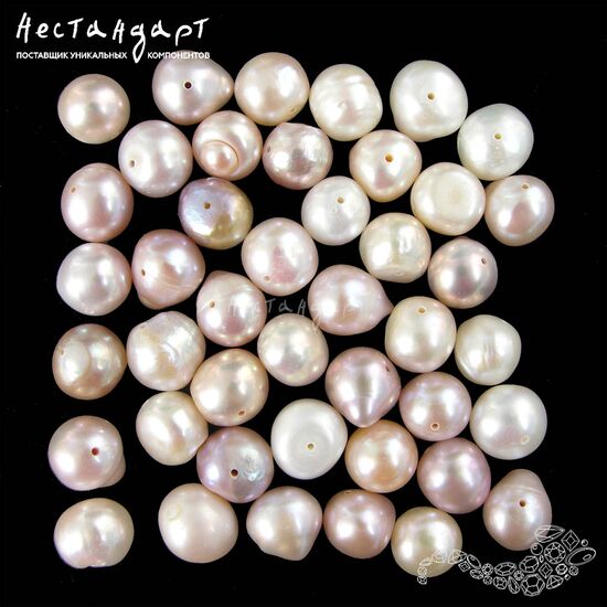 Жемчуг натуральный Nugget White-Peach 10-12 мм (уп. 6 шт.), изображение 4