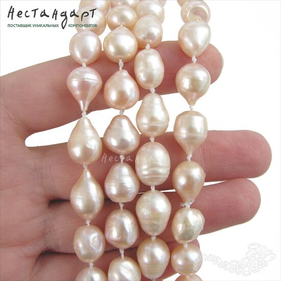 Жемчуг натуральный Peach Baroque Prill 12-13 мм (уп. 6 шт.), изображение 2