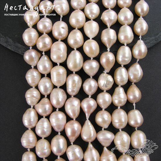 Жемчуг натуральный Peach Baroque Prill 12-13 мм (уп. 6 шт.), изображение 3