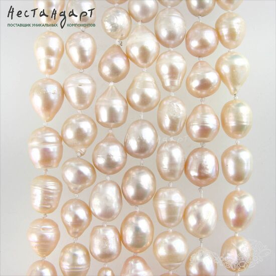 Жемчуг натуральный Peach Baroque Prill 12-13 мм (уп. 6 шт.), изображение 4