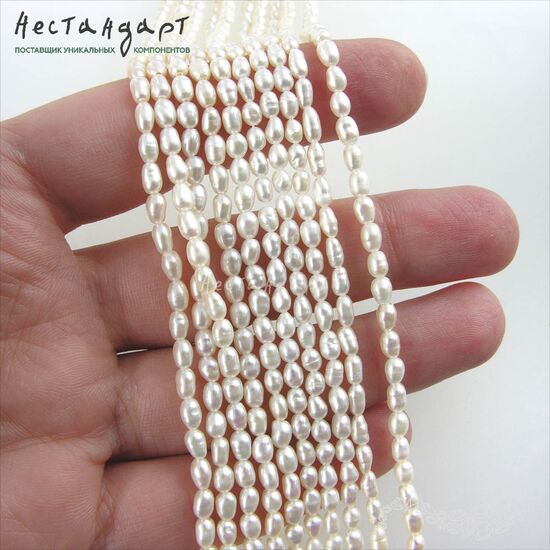 Жемчуг натуральный Precious Rice 5-7 мм (нить 35 см), изображение 2