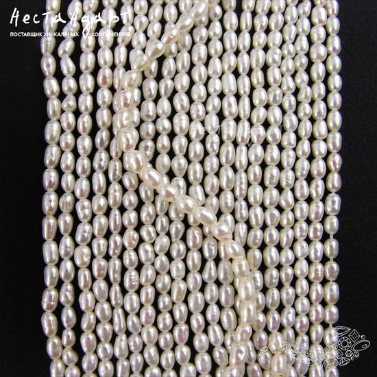 Жемчуг натуральный Precious Rice 5-7 мм (нить 35 см), изображение 3
