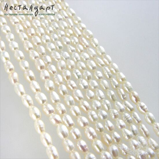 Жемчуг натуральный Precious Rice 5-7 мм (нить 35 см), изображение 4