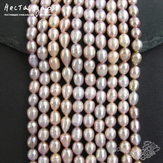 Жемчуг натуральный Prill Lilac 7-8 мм (уп. 10 шт.), изображение 5