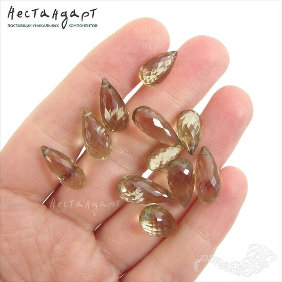 Кварц натуральный Precious Briolette 13-16 мм, изображение 2