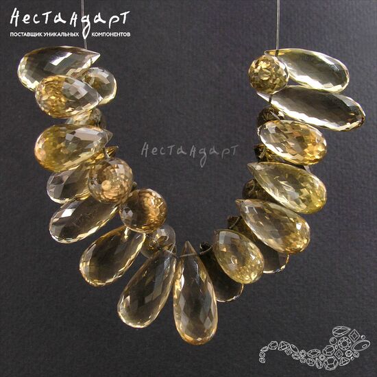 Кварц натуральный Precious Briolette 13-16 мм, изображение 3