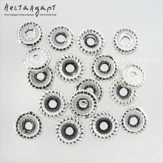 Бусина-спейсер Layer Sterling Silver 6х2 мм, изображение 2