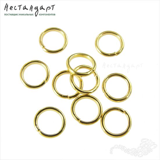 Кольцо соединительное разъемное Gold 6х0,8 мм (уп. 10 шт.), изображение 2